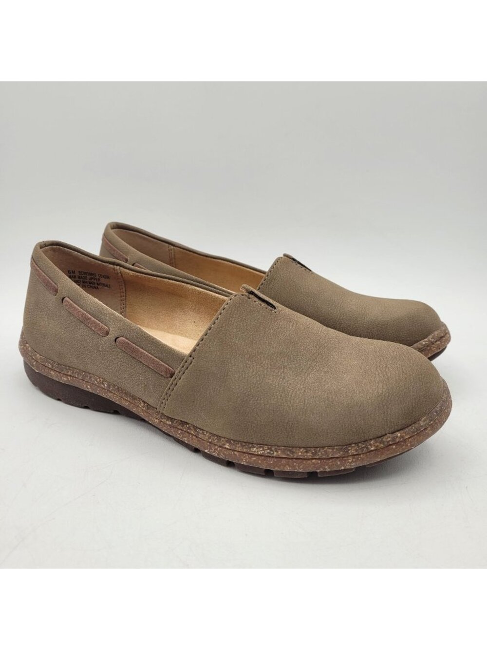 B.O.C Born Niki Womens 6 M Slip On Leather Taupe Synthetic Faux Leather Vegan
